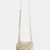 Bolso bandolera de piel color crema Paco