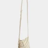 Bolso bandolera de piel color crema Paco