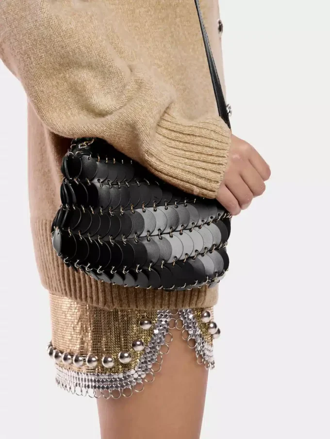 Bolso bandolera de piel negro Paco