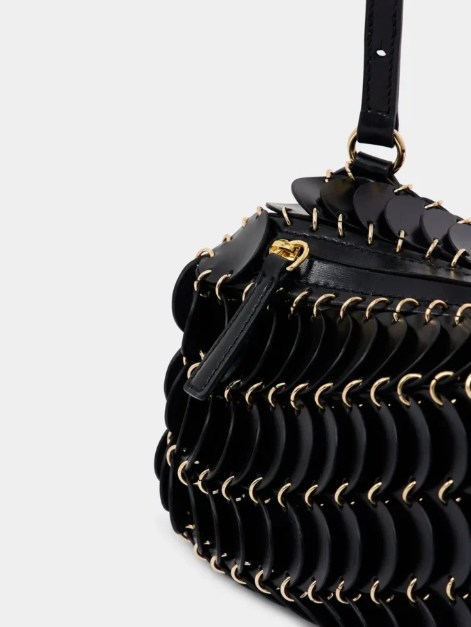 Bolso bandolera de piel negro Paco