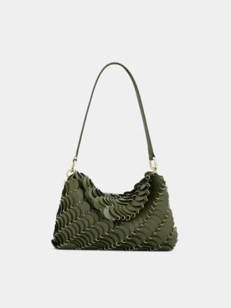 Bolso de mano caqui Paco en piel de becerro