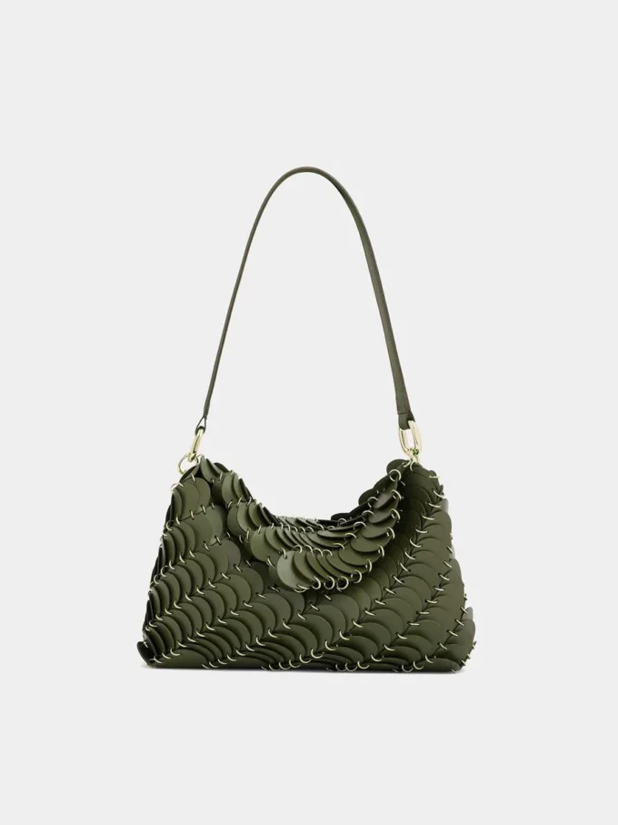 Bolso de mano caqui Paco en piel de becerro