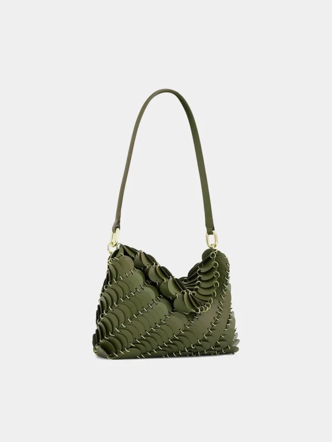 Bolso de mano caqui Paco en piel de becerro