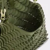 Bolso de mano caqui Paco en piel de becerro
