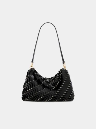 Bolso de mano negro Paco en piel de becerro