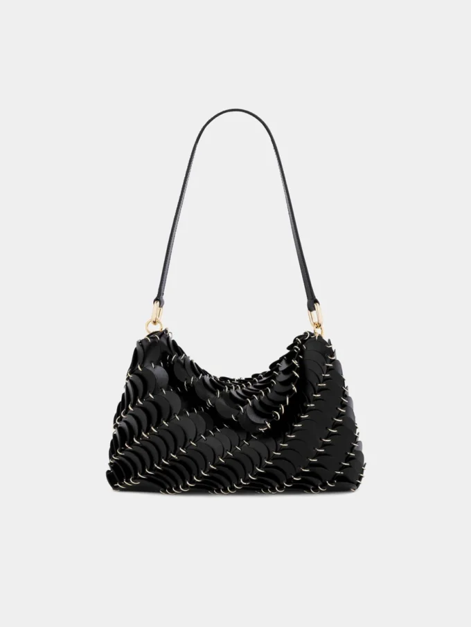 Bolso de mano negro Paco en piel de becerro
