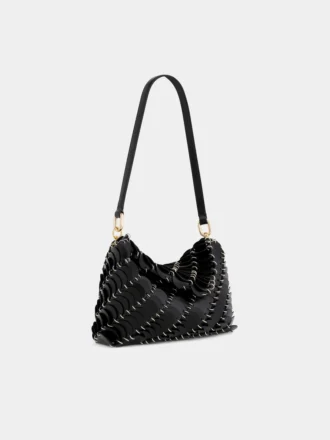 Bolso de mano negro Paco en piel de becerro