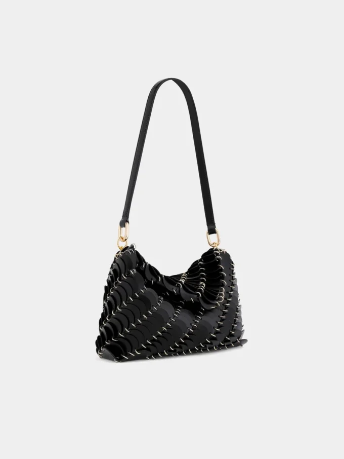Bolso de mano negro Paco en piel de becerro