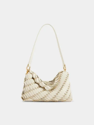 Bolso de mano Paco color crema en piel de becerro