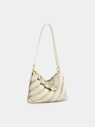 Bolso de mano Paco color crema en piel de becerro