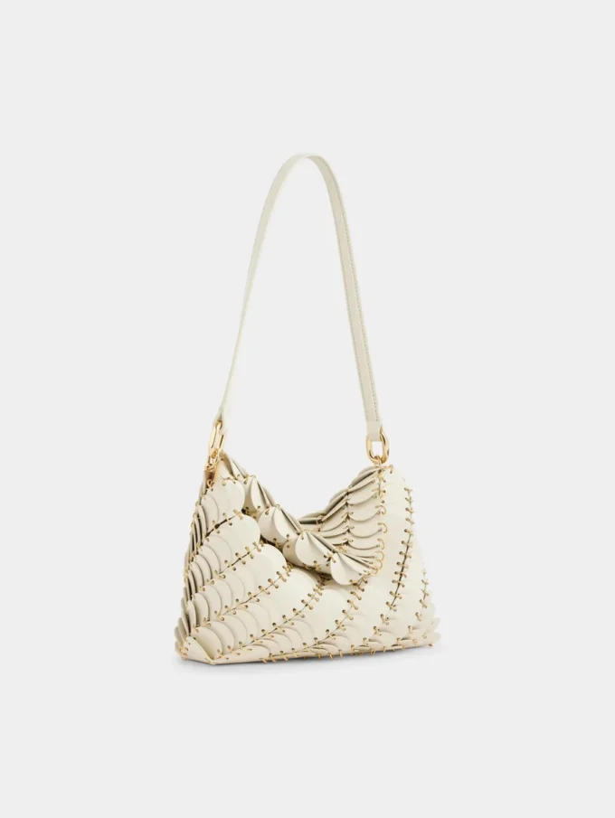 Bolso de mano Paco color crema en piel de becerro