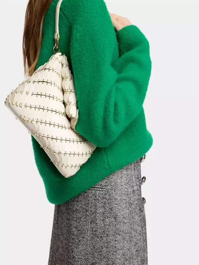 Bolso de mano Paco color crema en piel de becerro