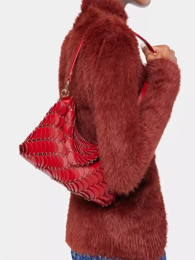 Bolso de mano rojo Paco en piel de becerro