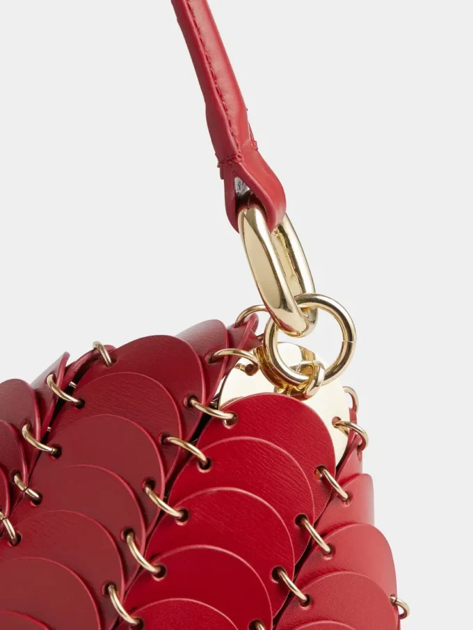 Bolso de mano rojo Paco en piel de becerro