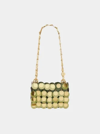Bolso nano brillante caqui