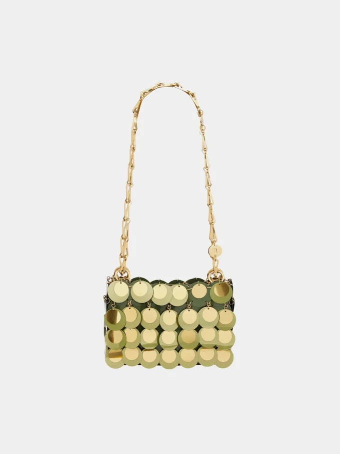 Bolso nano brillante caqui