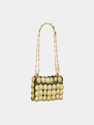 Bolso nano brillante caqui