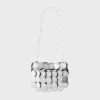 Bolso nano con discos plateados brillantes