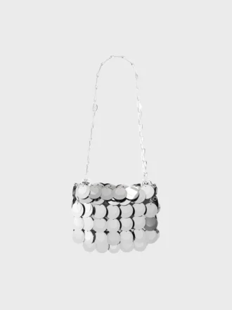 Bolso nano con discos plateados brillantes