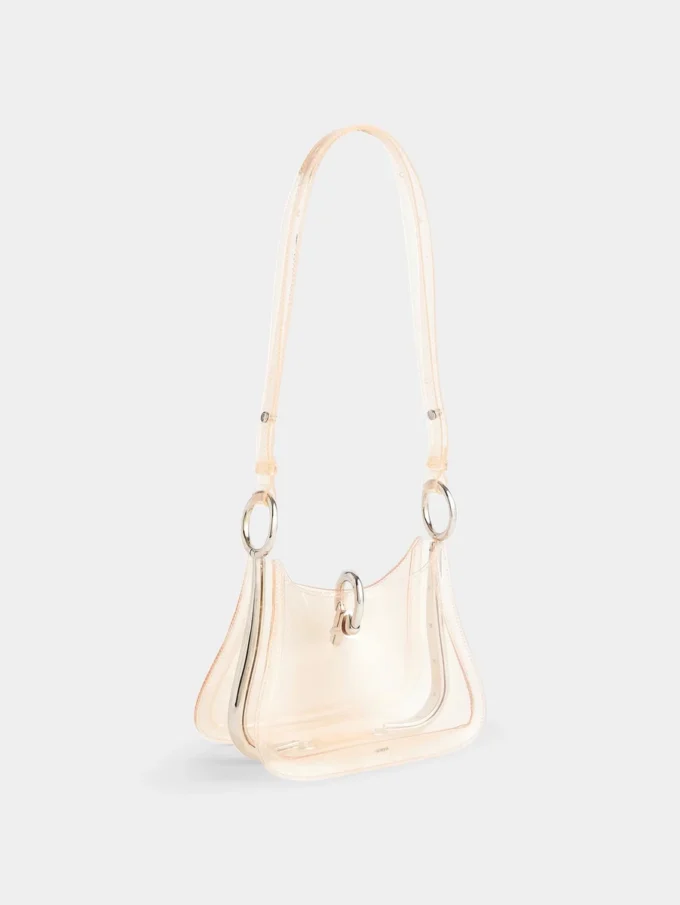 Bolso pequeño transparente con anillas