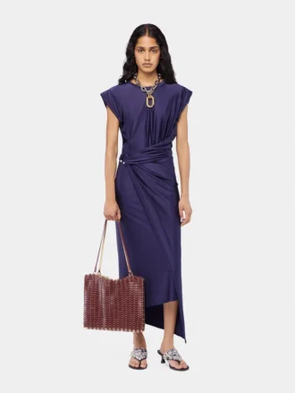 Vestido midi de jersey con perforaciones