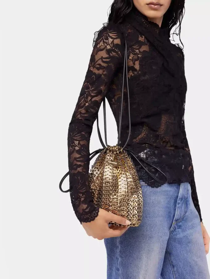 Bolso reversible tipo cubo de piel