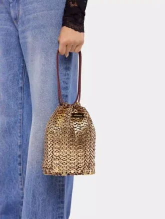Bolso reversible tipo cubo de piel