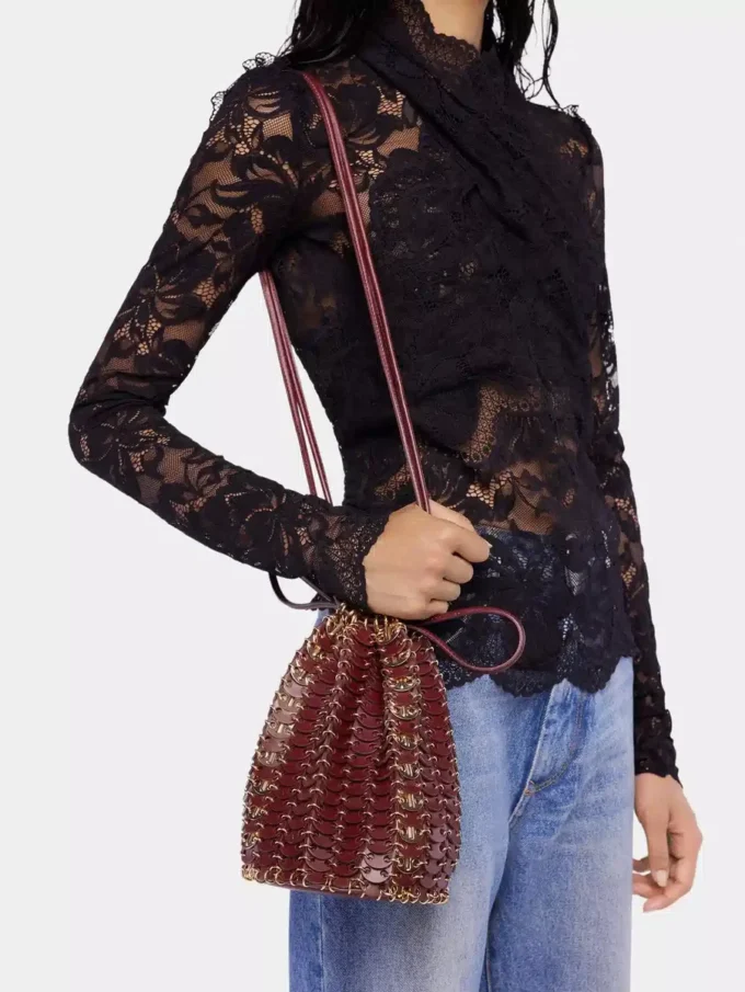Bolso reversible tipo cubo de piel