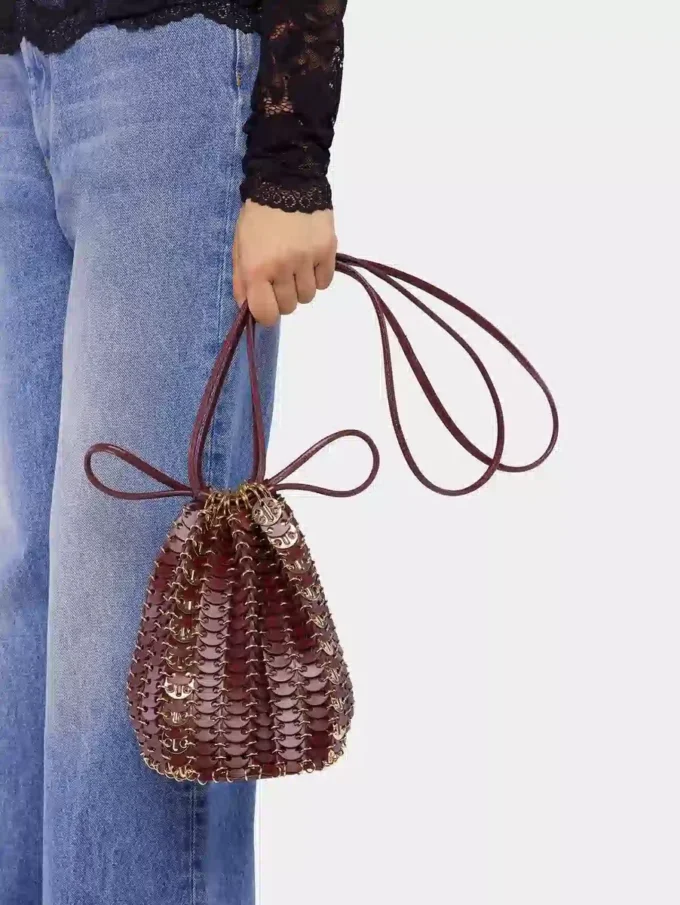 Bolso reversible tipo cubo de piel