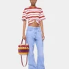 Bolso tipo cubo de rafia