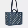 Bolso tote azul denim de rafia