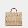 Bolso tote beige de rafia