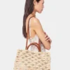 Bolso tote beige de rafia