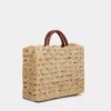 Bolso tote beige de rafia