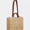 Bolso tote beige de rafia