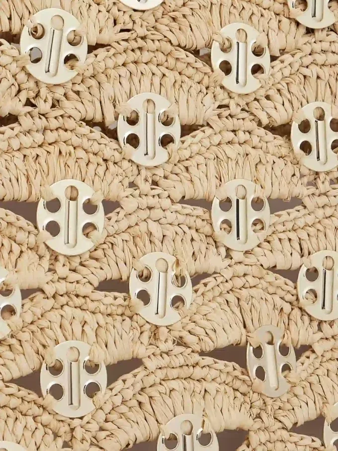 Bolso tote beige de rafia