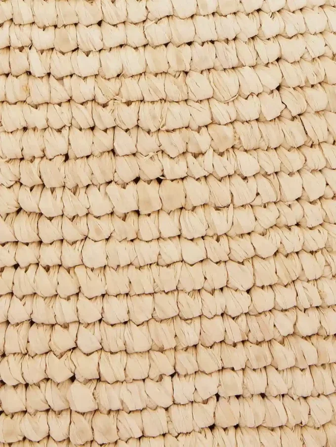 Bolso tote de rafia beige con logotipo