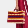 Bolso tote de rafia con asas