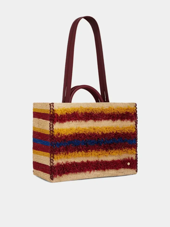 Bolso tote de rafia con asas