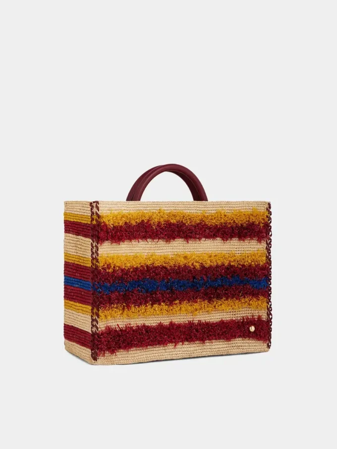 Bolso tote de rafia con asas