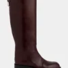 Botas burdeos de piel lisa