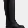 Botas negras de piel lisa