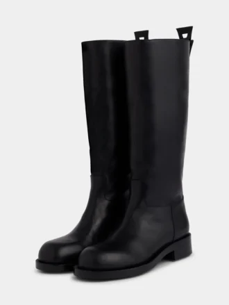 Botas negras de piel lisa