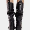 Botas negras de piel lisa