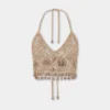 Bralette de crochet.