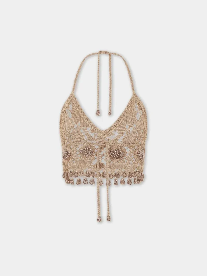 Bralette de crochet.