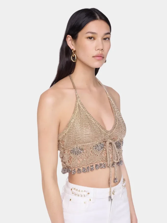 Bralette de crochet.