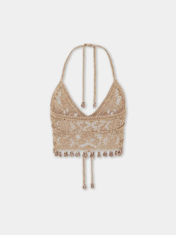Bralette de crochet.