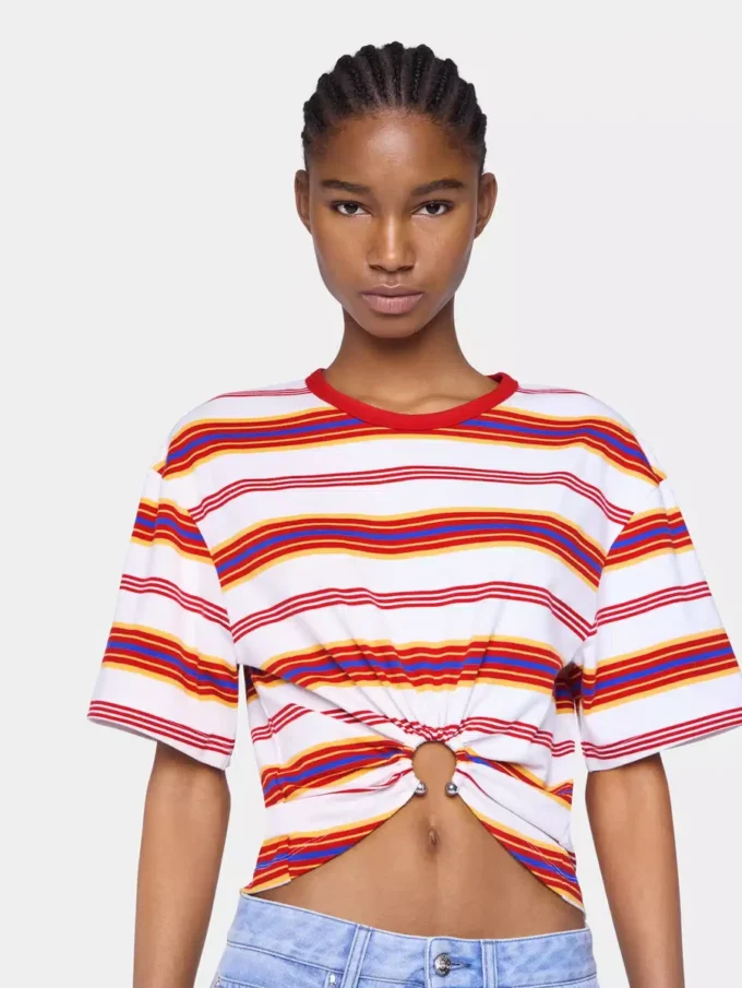 Camiseta corta de algodón
