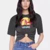 Camiseta corta de algodón estampado